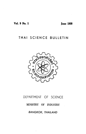  Thai Science Bulletin Vol.9 No.1 June 1958 