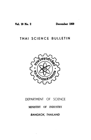 Thai Science Bulletin Vol.10 No.2 December 1959